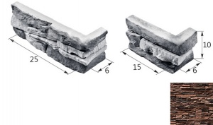 Сланец 03-12 угловой элемент коричневый (продается коробками)