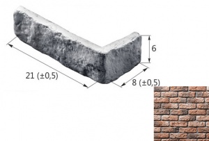 Старый Кирпич 09-01 угловой элемент коричневый (продается коробками)