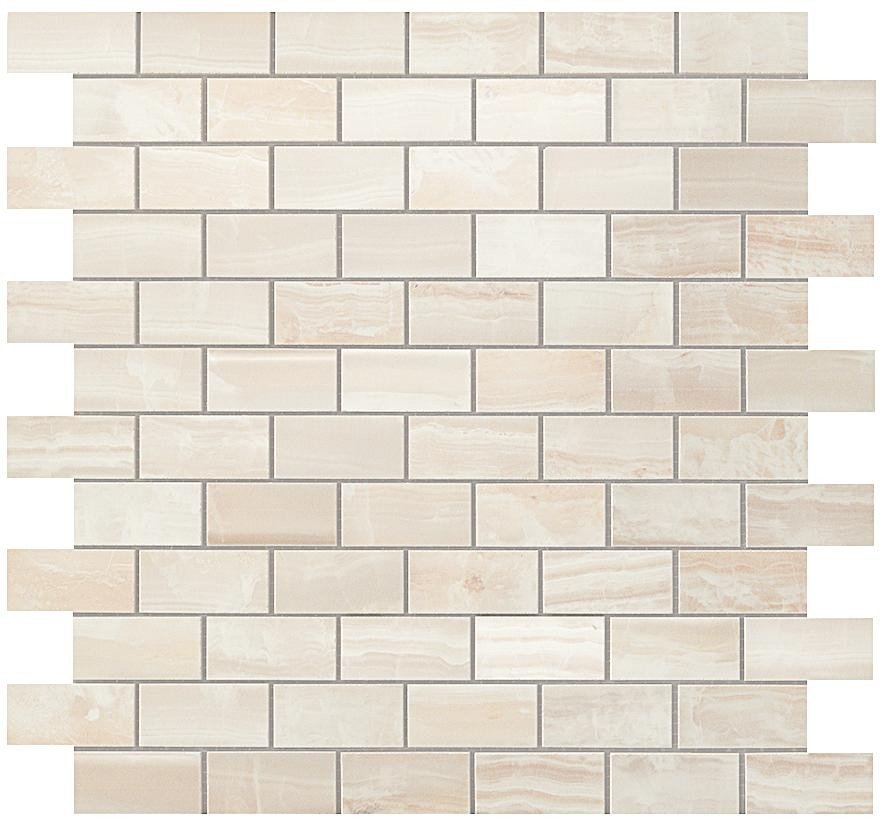 Мозаика Supernova Onyx Pure White Brick Mosaic 305x305 светло-бежевая