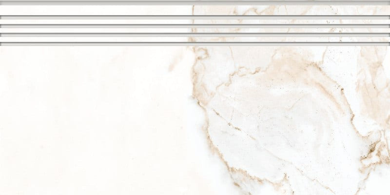 Ступень Marble Trend Calacatta Gold (Марбл Тренд Калакатта Голд) 294x600 белая  K-1001/MR/st01