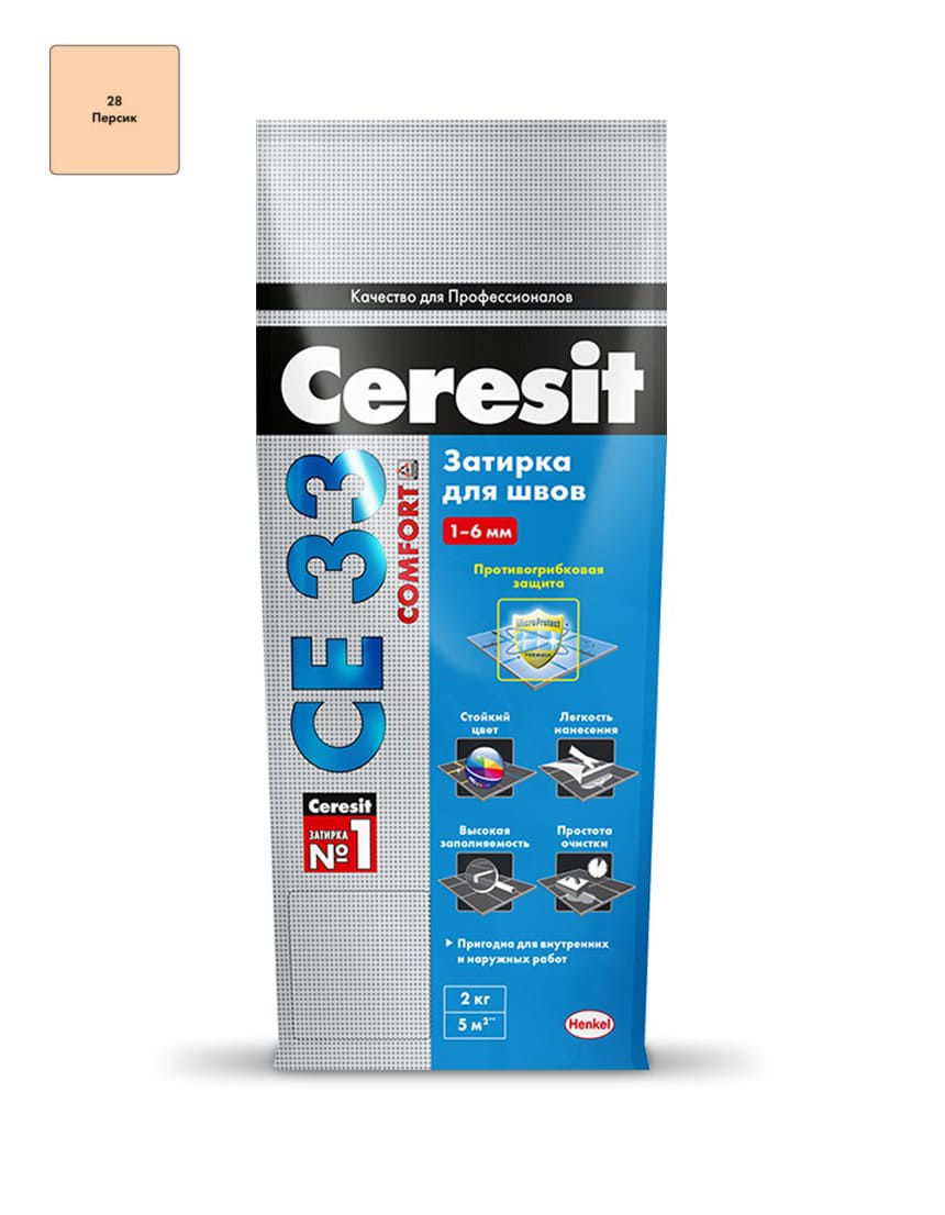 Затирка Ceresit CE33 Super №28 персик, 2 кг