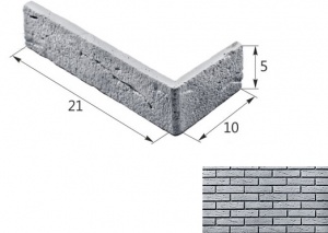 Тонкий Кирпич 06-05 угловой элемент серый (продается коробками)