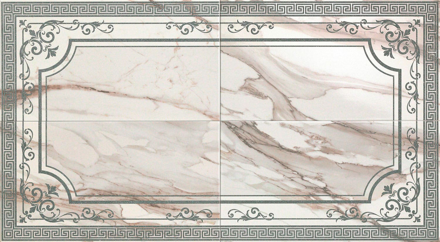 Панно настенное Supernova Marble Calacatta Gold Boiserie C4 630x1140 белое