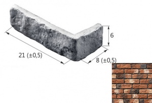 Старый Кирпич 09-24 угловой элемент оранжевый (продается коробками)