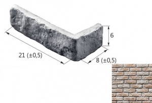 Старый Кирпич 09-04 угловой элемент бежевый (продается коробками)