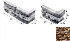 Сланец 03-04 угловой элемент коричневый (продается коробками)