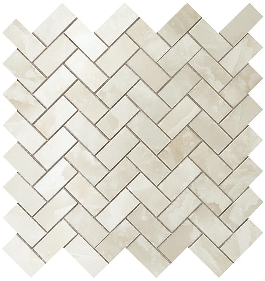 Мозаика Supernova Onyx Persian Jade Herringbone Mosaic 305x305 серая