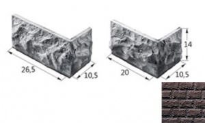Колотый Камень Большой 02-16 угловой элемент коричневый (продается коробками)