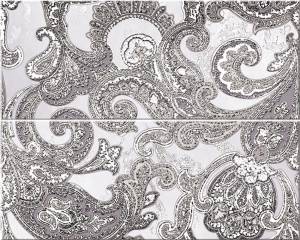 Панно настенное Sfumato Grey Paisley 402x505 серый (комплект из 2 шт.)