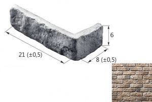 Старый Кирпич 09-02 угловой элемент коричневый (продается коробками)