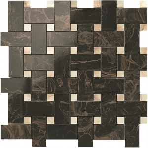 Мозаика Supernova Marble Frappuccino Dark Twist Mosaic 305x305 темно-коричневая