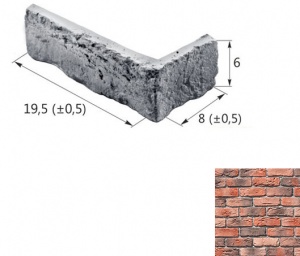 Шамотный Кирпич 12-32 угловой элемент оранжевый (продается коробками)