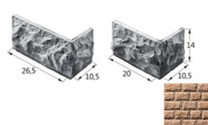 Колотый Камень Большой 02-11 угловой элемент коричневый (продается коробками)