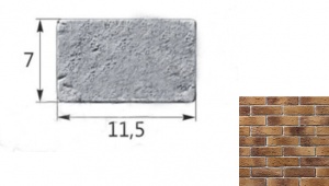 Тонкий Кирпич Мега 07-24 тычковый элемент коричневый (продается коробками)