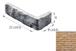 Старый Кирпич 09-13 угловой элемент бежевый (продается коробками)