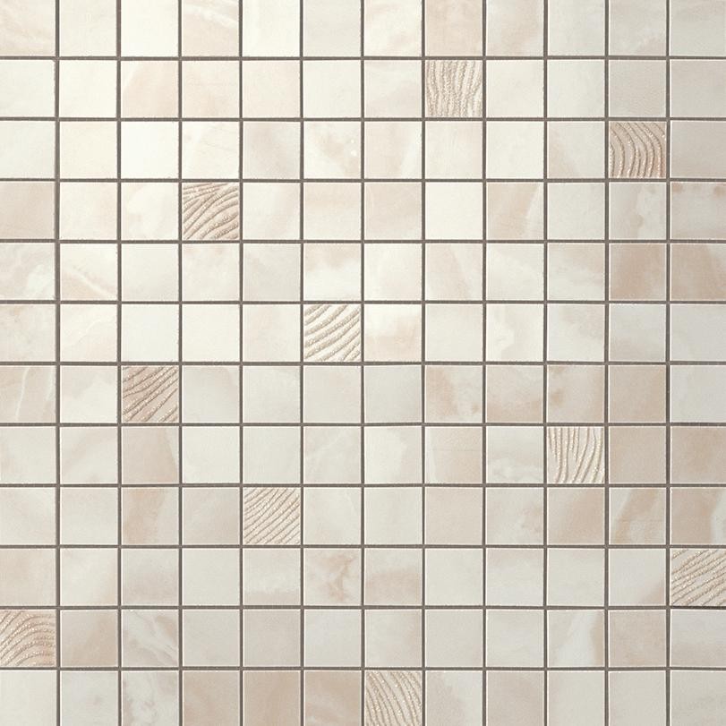 Мозаика Supernova Onyx Pure White Mosaic 305x305 светло-бежевая