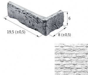 Шамотный Кирпич 12-06 угловой элемент белый (продается коробками)