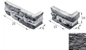 Сланец 03-02 угловой элемент серый (продается коробками)
