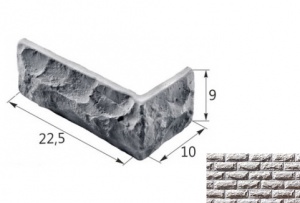 Колотый Камень Малый 01-01 угловой элемент серый (продается коробками)
