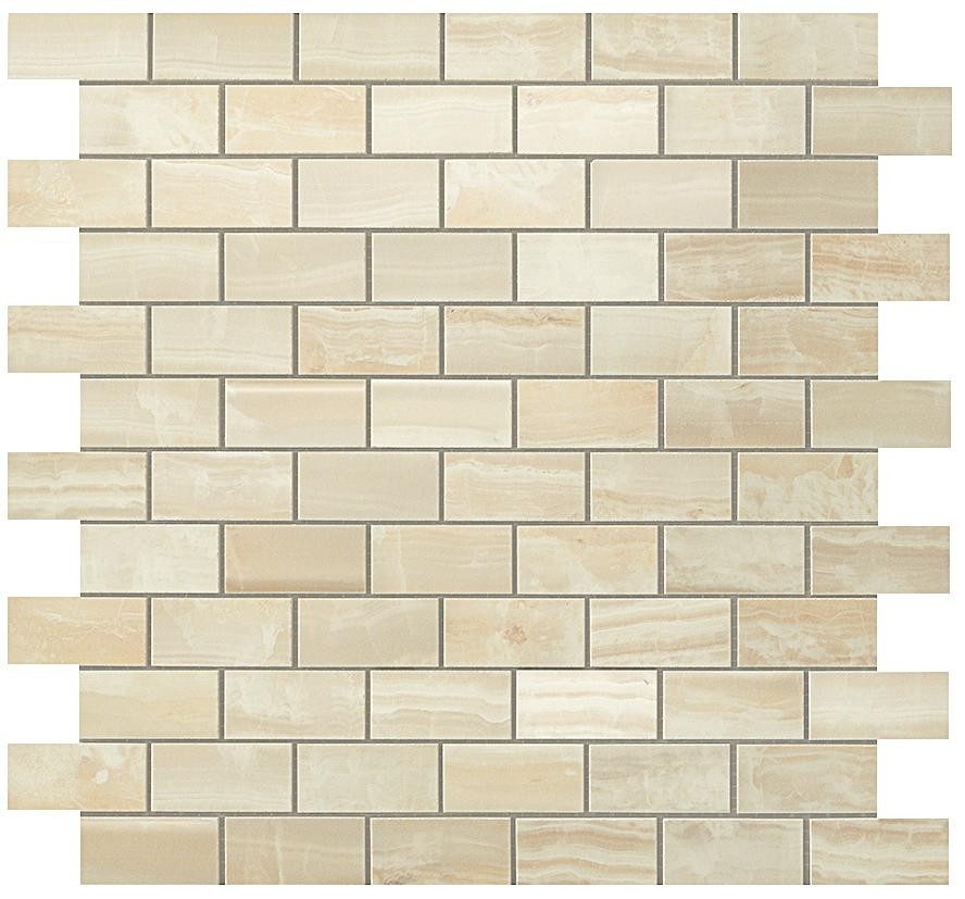 Мозаика Supernova Onyx Ivory Chiffon Brick Mosaic 305x305 бежевая