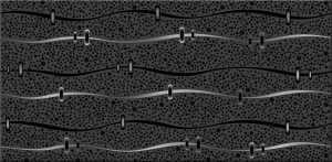 Декор настенный Дефиле Неро Геометрия 201x405 черный