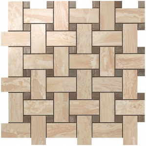 Мозаика Supernova Marble Woodstone Champagne Twist Mosaic 305x305 бежевая