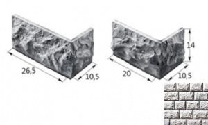 Колотый Камень Большой 02-04 угловой элемент белый (продается коробками)
