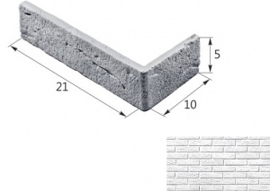 Тонкий Кирпич 06-06 угловой элемент белый (продается коробками)