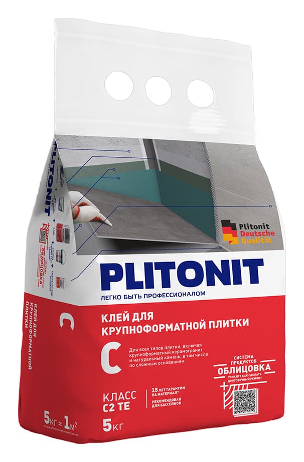 Клей Plitonit С, для крупноформатной плитки, 5 кг