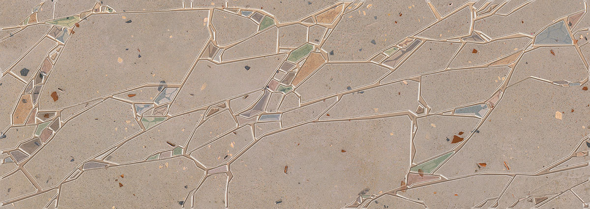 Декор настенный Terrazzo Mocca Crystal 251x709 коричневый фото