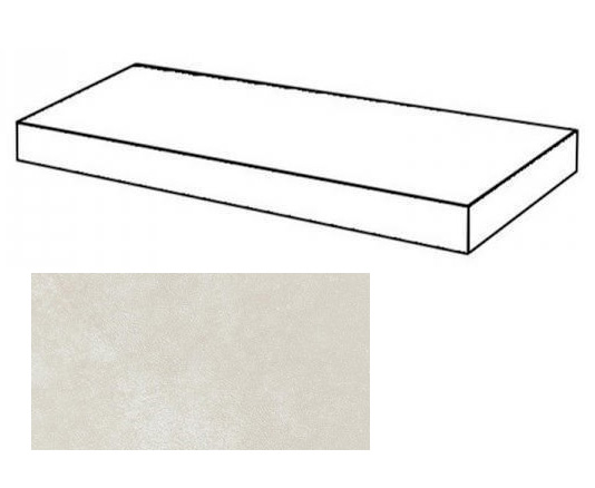 Ступень Rinascente Resin White 330x1600 угловая правая белая фото