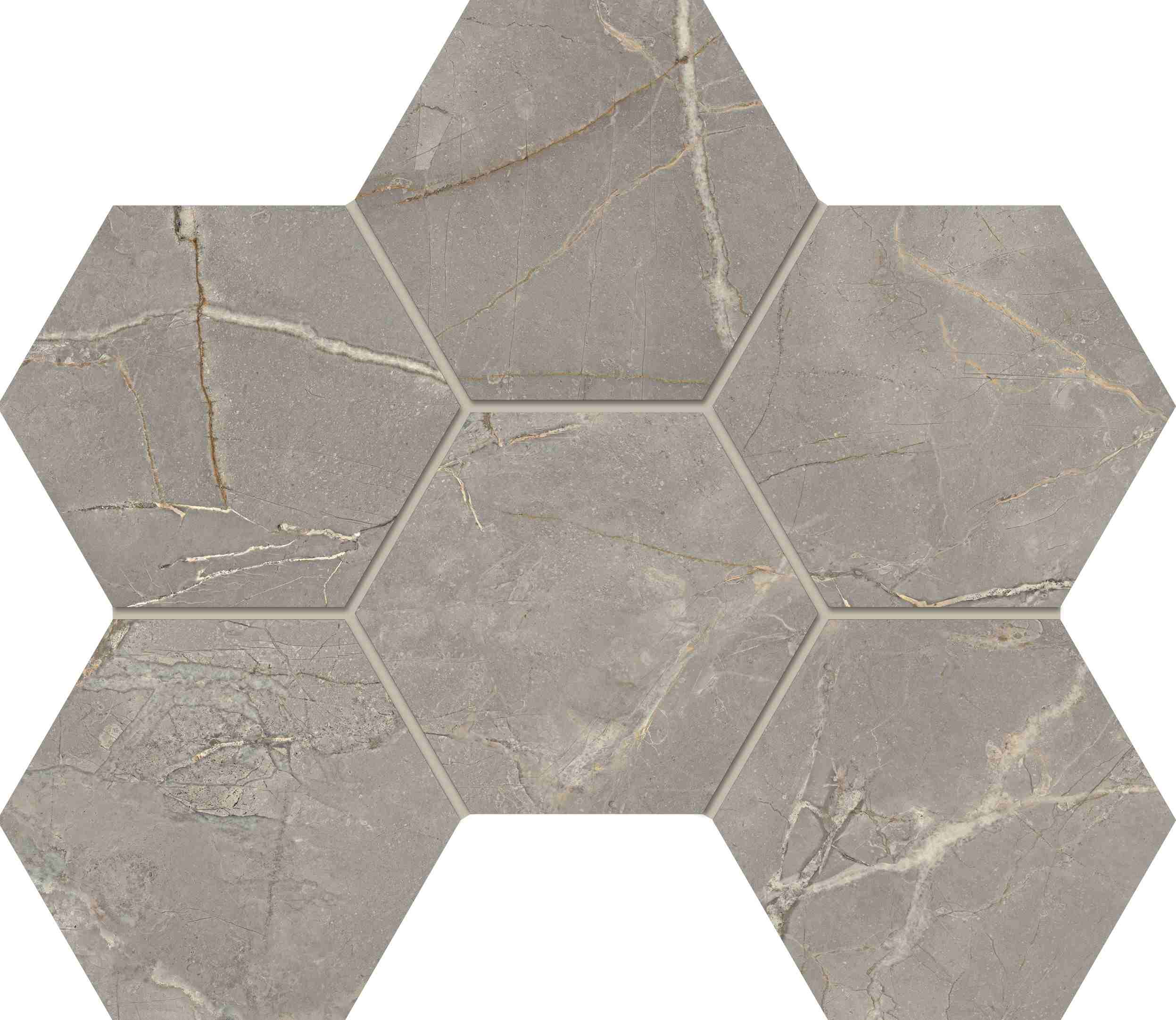 Мозаика Bernini Grey Hexagon 250x285 неполированная BR03