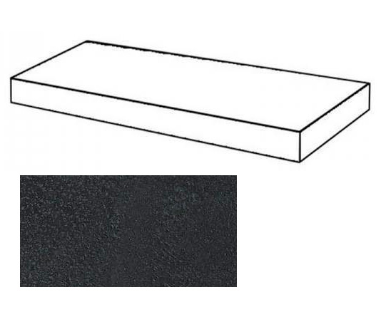 Ступень Rinascente Resin Tarmac 330x1600 угловая правая черная фото