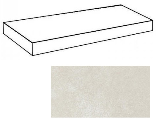 Ступень Rinascente Resin White 330x1600 угловая левая белая фото