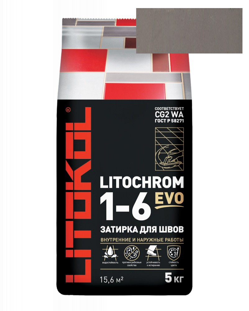 Затирка Litochrom Evo 1-6 LE.130 серый (5 кг)