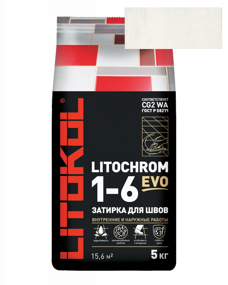 Затирка Litochrom Evo 1-6 LE.200 белый (5 кг)