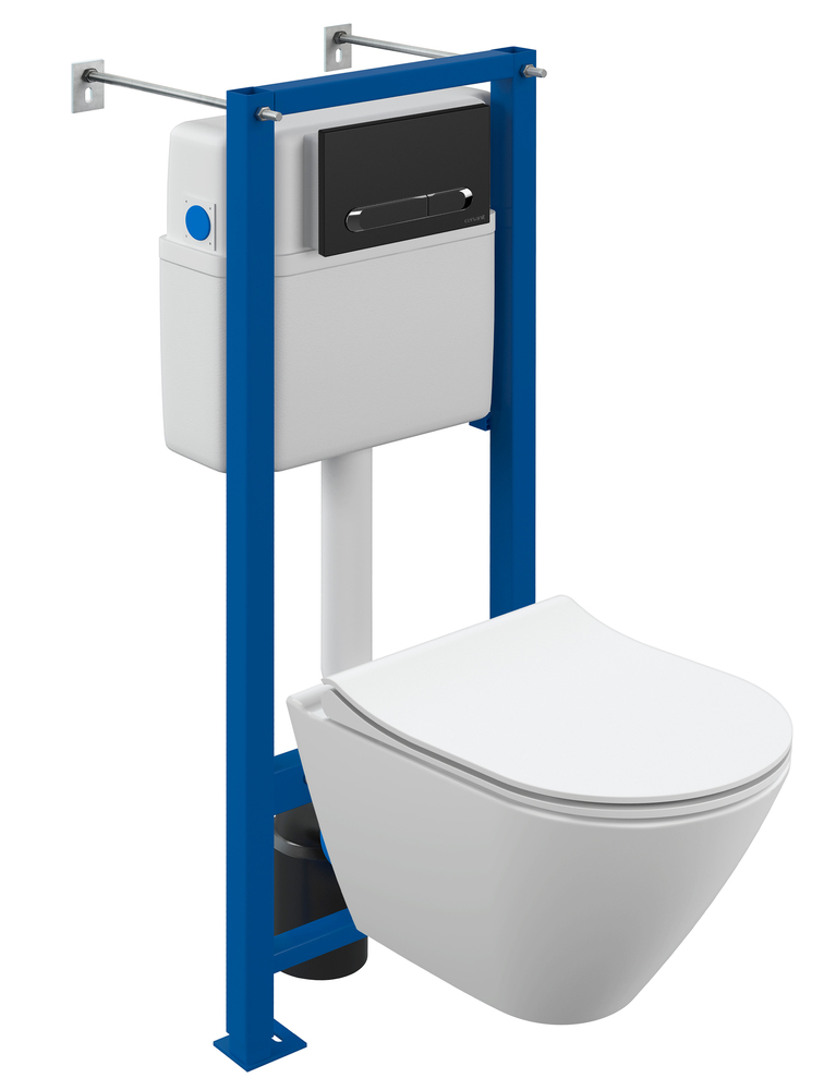 Комплект City Smart CO DPL EO slim + Vector + Estetica пластик черный матовый с рамкой хром 68305 фото