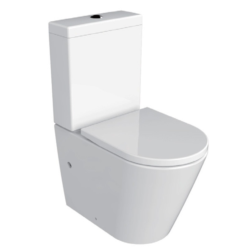 Унитаз-компакт Luana 615x375x840 напольный, безободковый, с сиденьем микролифт AZ-8593 фото