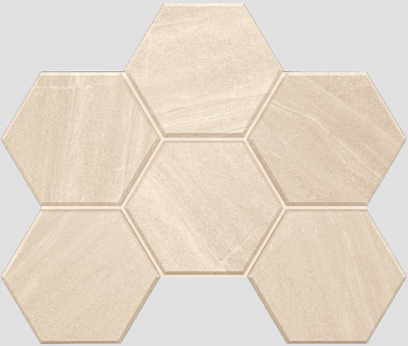 Мозаика Gabbro White Hexagon 250x285 неполированная GB01