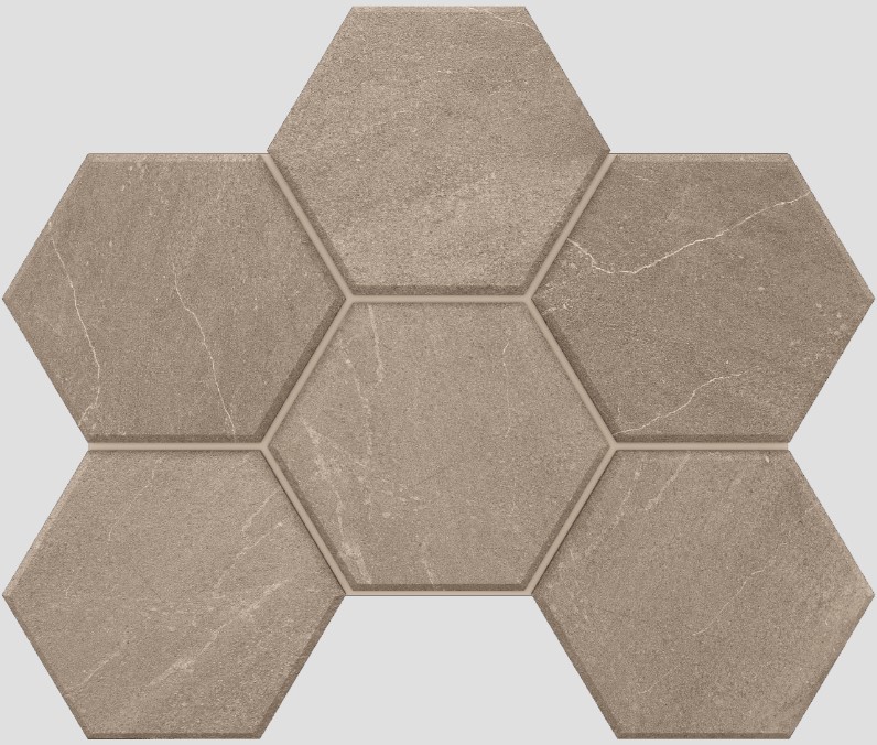 Мозаика Gabbro Grey Hexagon 250x285 неполированная GB02