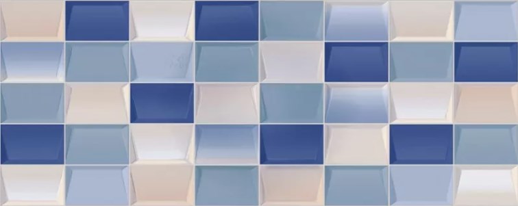 Плитка настенная Elissa Mosaico Blu 201x505 синяя