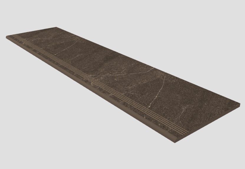 Ступень Gabbro Brown 300x1200 неполированная с насечками GB04