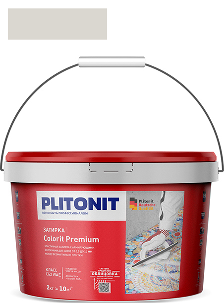 Затирка для швов Plitonit Colorit Premium биоцидная, светло-серая (2 кг)