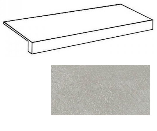 Ступень Rinascente Resin Pearl 330x1200 фронтальная серая фото