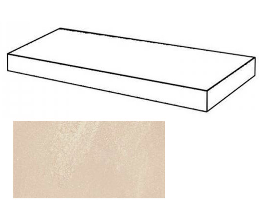 Ступень Rinascente Resin Cream 330x1200 угловая правая бежевая фото