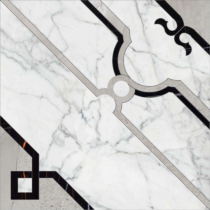 Декор напольный Marble Trend Carrara (Марбл Тренд Каррара) 600x600 белый K-1000/MR/d01-cut