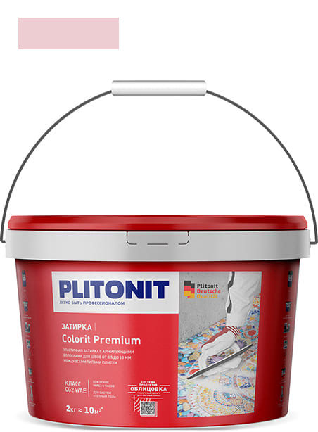 Затирка для швов Plitonit Colorit Premium биоцидная, светло-розовая (2 кг)