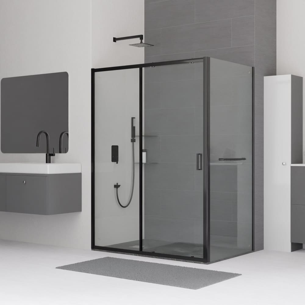 Душевой уголок CL-48-1B (CL-14B+Z-060-1B) 1100х900х1850 (профиль: черный, стекло: прозрачное) 320948119-014 фото