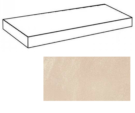 Ступень Rinascente Resin Cream 330x1200 угловая левая бежевая фото