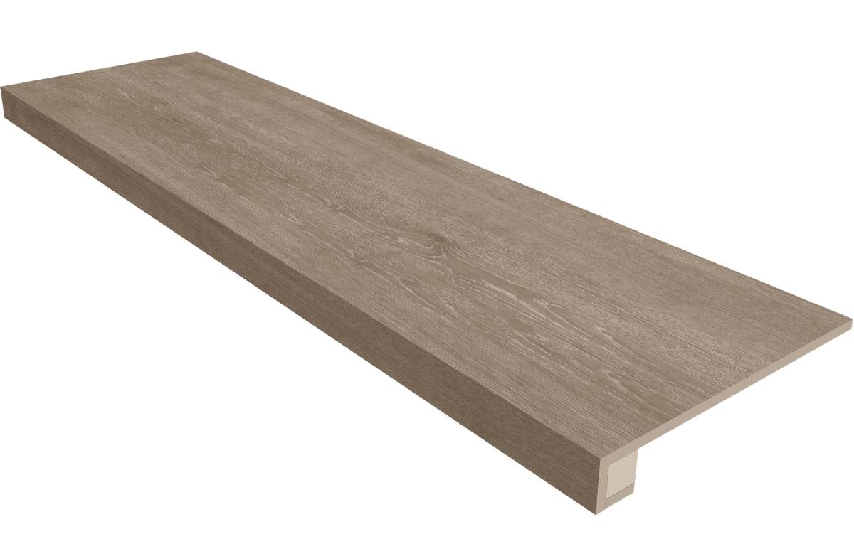 Ступень Classic Wood Dark Grey 330x1200 (прямоугольный бортик) без насечек+подступенок 145x1200 неполир. CW02